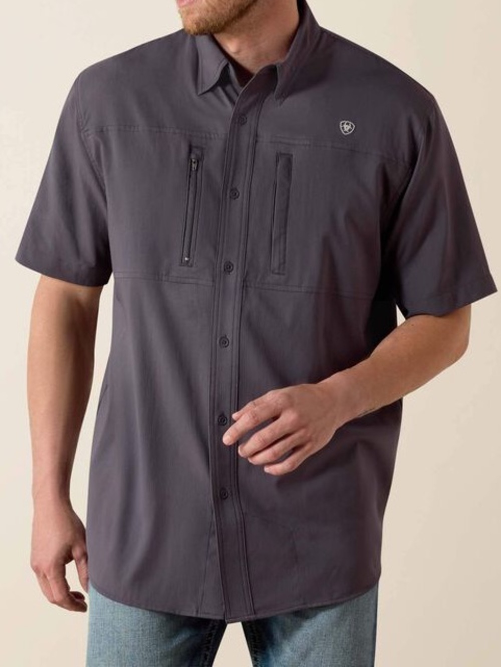 Ariat Men's Short Sleeve Button-Down Shirt in Charcoal